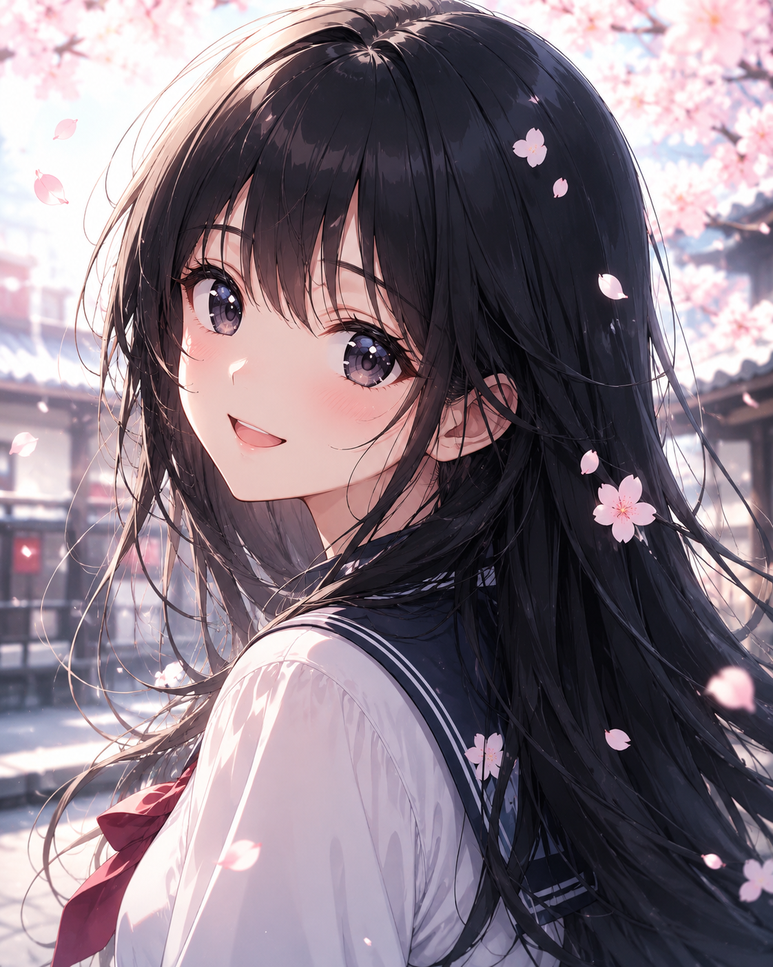 Cô gái anime mỉm cười